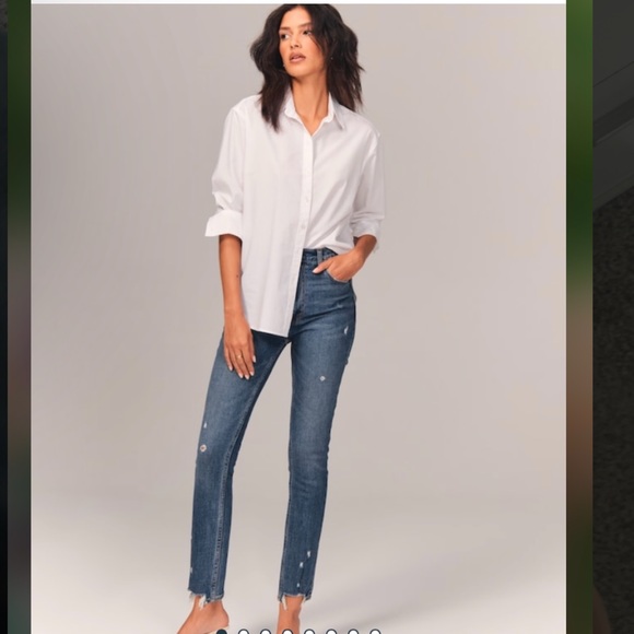 Abercrombie & Fitch Denim - Abercrombie High Rise Skinny Jeans Sz 28 Short Medium Ripped Wash